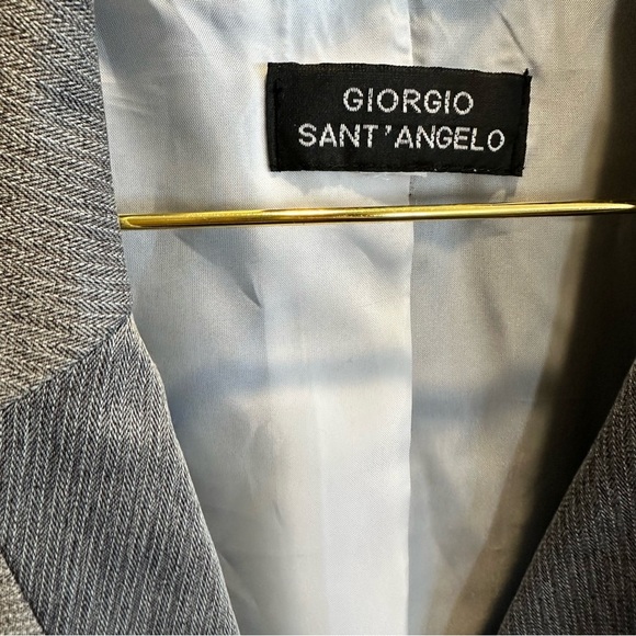 VINTAGE GREY GIORGIO SANT’ANGELO WOMENS BLAZER‎ W MOTHER OF PEARL BUTTONS Sz 18 - Picture 3 of 8